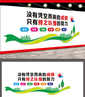 企业励志标语文化墙设计 CDR