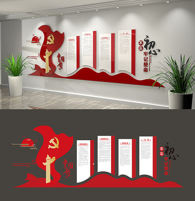 中国梦党员权利义务不忘初心党建文化墙 中国梦党员权利义务不忘初心党建文化墙