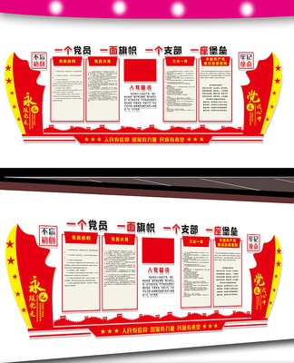 党员活动室党建文化墙 党员活动室党建文化墙