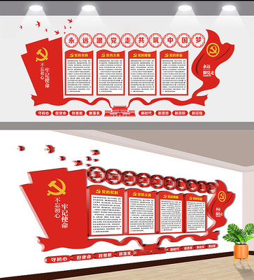 不忘初心永远跟党走文化墙 不忘初心永远跟党走文化墙