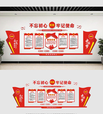 党员活动室党建文化墙展板 党员活动室党建文化墙展板