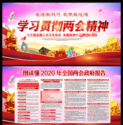 2020全国两会政府工作报告展板 2020全国两会政府工作报告展板