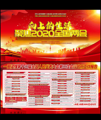 2020年全国两会政府工作报告展板 2020年全国两会政府工作报告展板