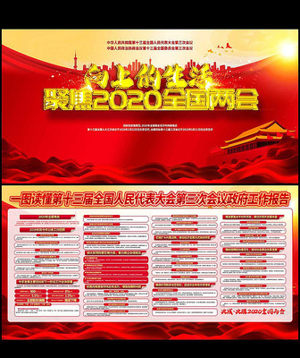 2020年全国两会政府工作报告展板宣传栏 2020年全国两会政府工作报告展板宣传栏