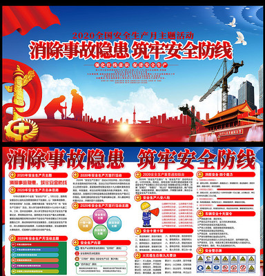 2020大气工地安全生产月展板设计 2020大气工地安全生产月展板设计