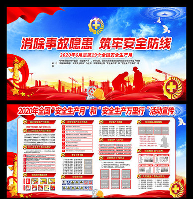 2020年安全生产月活动展板宣传栏设计 2020年安全生产月活动展板宣传栏设计