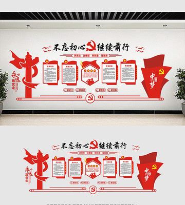 党员活动室党建文化墙设计 党员活动室党建文化墙设计