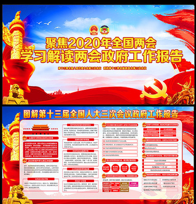 2020全国两会展板设计 2020全国两会展板设计