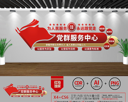 党群服务中心文化墙 党群服务中心文化墙