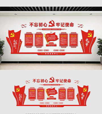 党员活动室党建文化墙展板 党员活动室党建文化墙展板