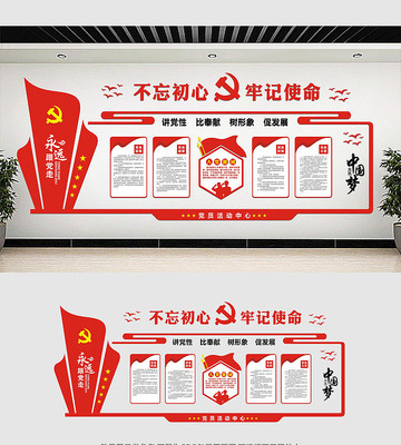 党员活动室党建文化墙 党员活动室党建文化墙