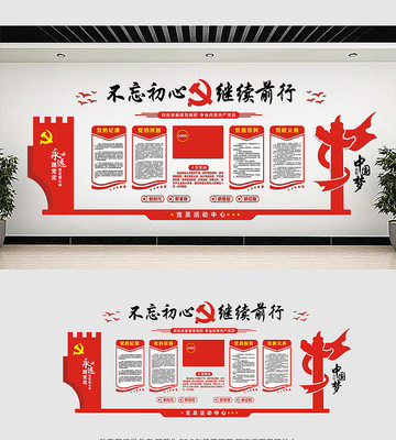 党员活动室党建文化墙 党员活动室党建文化墙