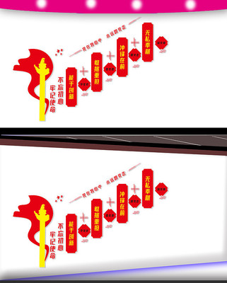 党建楼梯宣传文化墙设计 党建楼梯宣传文化墙设计