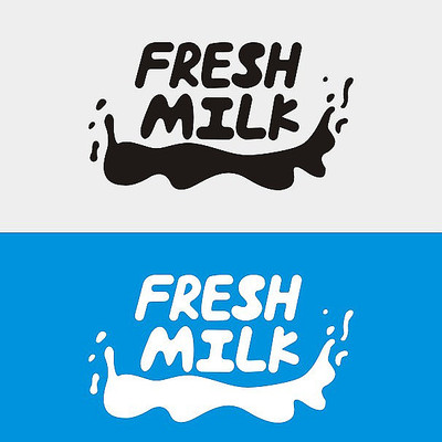 矢量牛奶字大写fresh milk