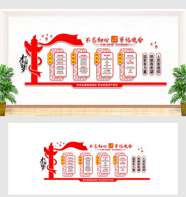 主题教育党建文化墙设计 主题教育党建文化墙设计