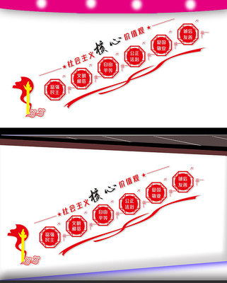 核心价值观楼梯文化墙 核心价值观楼梯文化墙