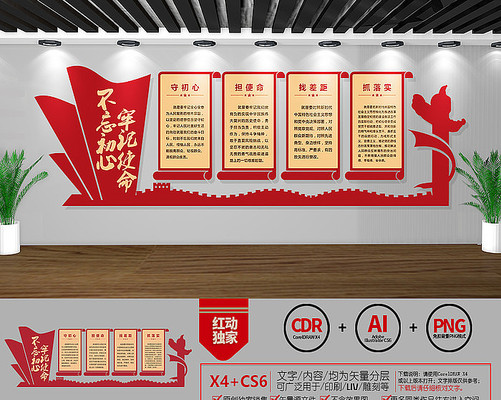 不忘初心牢记使命文化墙 不忘初心牢记使命文化墙