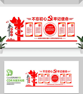 党员活动室党建文化墙 党员活动室党建文化墙