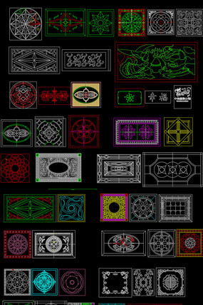 地面水刀拼花大理石花纹雕花CAD图库 地面水刀拼花大理石花纹雕花CAD图库