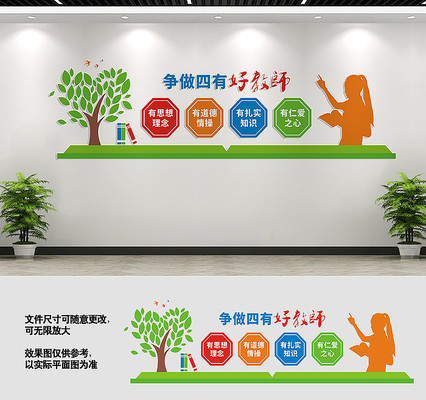 校园四有教师文化墙展板 校园四有教师文化墙展板