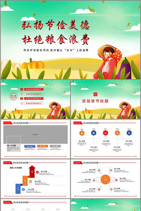 坚决制止杜绝粮食浪费厉行节约党课PPT ppt