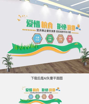 珍惜粮食食堂文化墙设计 珍惜粮食食堂文化墙设计