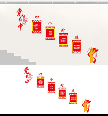 不忘初心楼梯文化墙 不忘初心楼梯文化墙