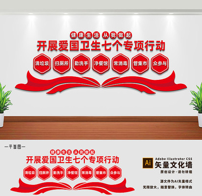 爱国卫生七个专项行动文化墙宣传设计 爱国卫生七个专项行动文化墙宣传设计