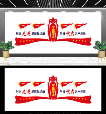 党支部标语文化墙 党支部标语文化墙