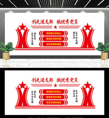 党支部标语文化墙设计 党支部标语文化墙设计