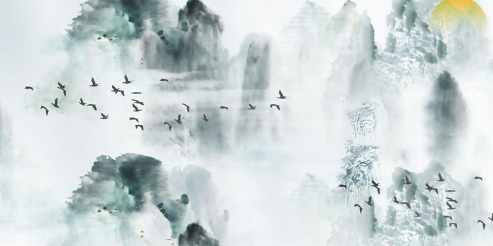 �߶˴����⾳ɽˮ����ǽ PSD