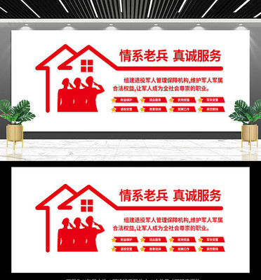 退役军人之家宣传墙设计 退役军人之家宣传墙设计