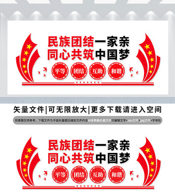 民族大团结文化墙 民族大团结文化墙