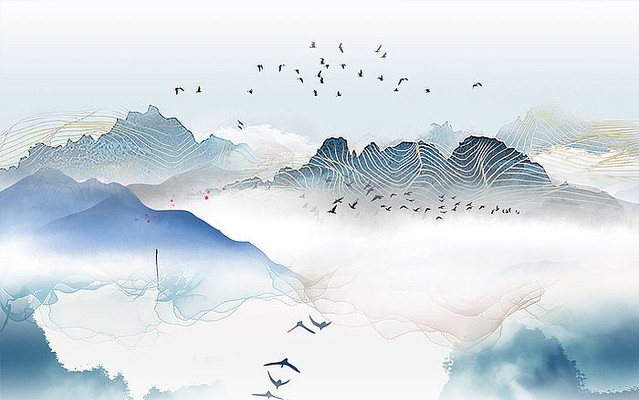 �߶˴�������ɽˮ����ǽ PSD