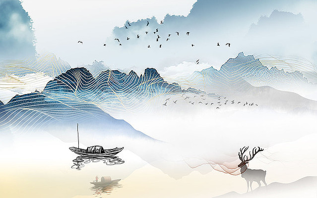 �߶˴�����ʽɽˮ����ǽ PSD