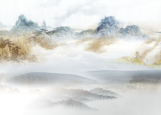 ��ɫɽˮ����ǽ PSD