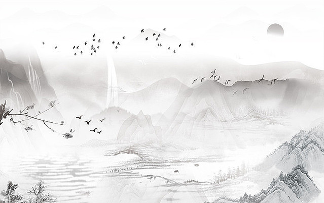 �����⾳����ɽˮ����ǽ PSD