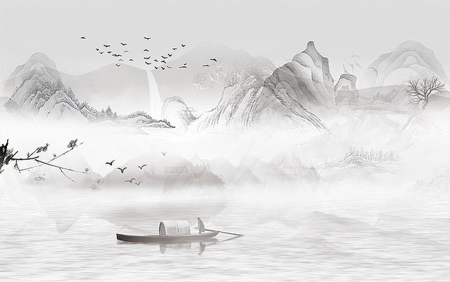 ������ʽɽˮ����ǽ PSD