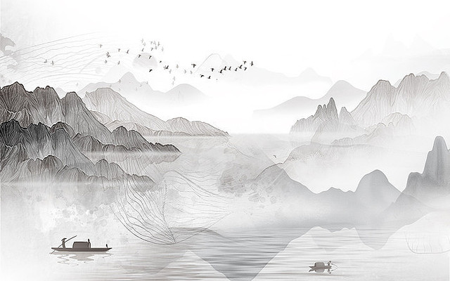 ������ʽɽˮ����ǽ PSD