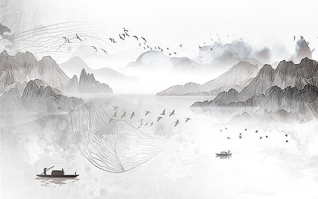 ���ڷ������ɽˮ����ǽ PSD