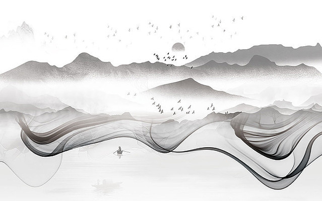 ˮī�߶�ɽˮ����ǽ PSD