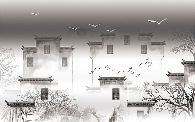 ���彭��ˮ����񱳾�ǽ PSD