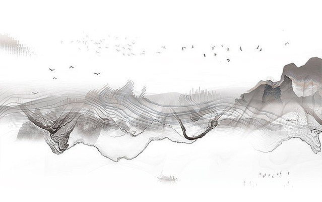 ����߶�ɽˮ����ǽ PSD