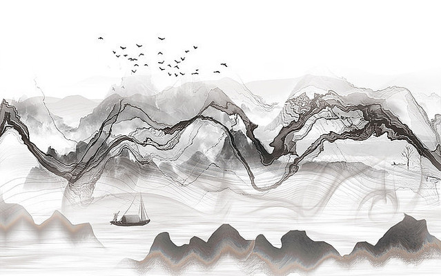 ������ʽɽˮ����ǽ PSD