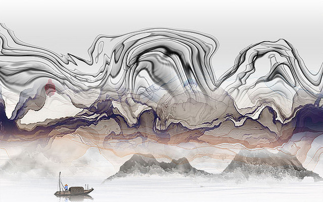 ���ڸ߶� ɽˮ����ǽ PSD