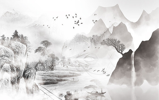 ����ʱ��ɽˮ����ǽ PSD