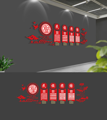 民族团结文化墙 民族团结文化墙