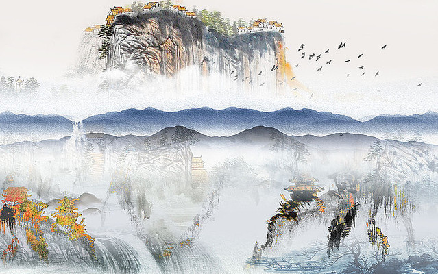 ���ڳ������ɽˮ����ǽ PSD