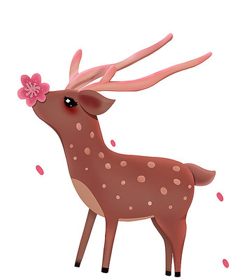 原创可爱卡通动物梅花鹿 原创可爱卡通动物梅花鹿