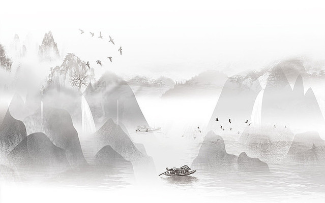 高端抽象电视山水背景墙 高端抽象电视山水背景墙